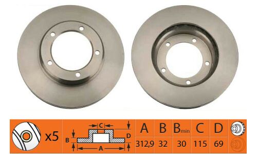 Диск тормозной SB Nagamochi, передний, арт. BR21144T