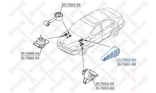 Подушка ДВС зад.л. Daewoo Lacetti 1.4 DO | лев Stellox, арт. 25-73050-SX