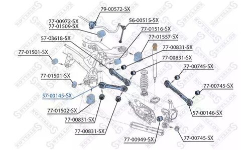 Рычаг зад BMW E87/E90/E91 all 04> | лев Stellox, арт. 57-00145-SX
