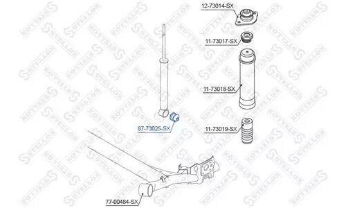 Сайлентблок амортизатора Stellox, для Daewoo Kalos, арт. 87-73025-SX