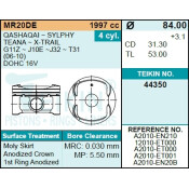 Поршень двигателя без колец nissan mr20 1,2-1,2-2,0 Teikin, арт. 44350050