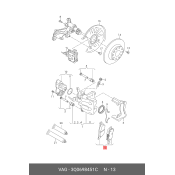 Колодки тормозные дисковые VAG, задние, комплект на ось (4 шт), арт. 3Q0698451C