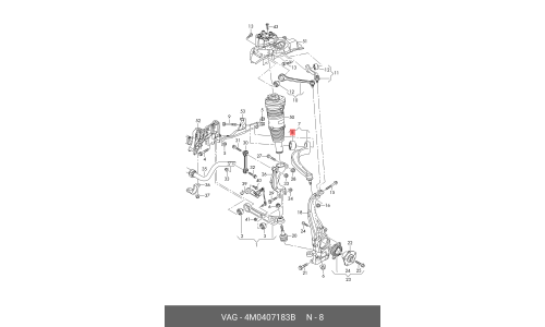 Гидроопора | перед VAG, арт. 4M0407183B