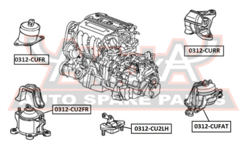 Подушка коробки передач (гидравлическая) | лев Asva, арт. 0312-CUFAT