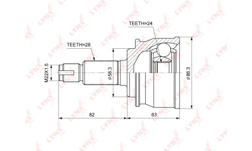 ШРУС LYNXauto, внешний, арт. CO-3869