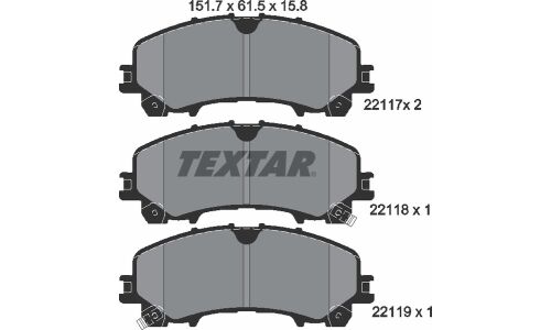 Колодки тормозные дисковые |перед Textar, арт. 2211701