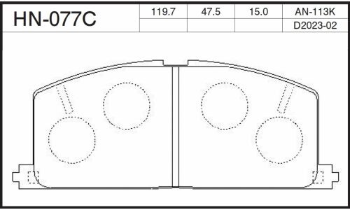Колодки тормозные jFBK дисковые, арт. HN-077C