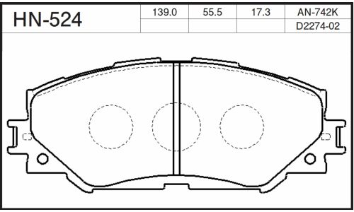 Колодки тормозные jFBK дисковые, арт. HN-524