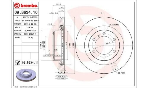 Диск тормозной Brembo UV Coated, арт. 09B63411