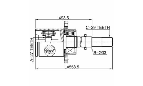 ШРУС Febest, передний, правый, внутренний, арт. 0211-J32RH