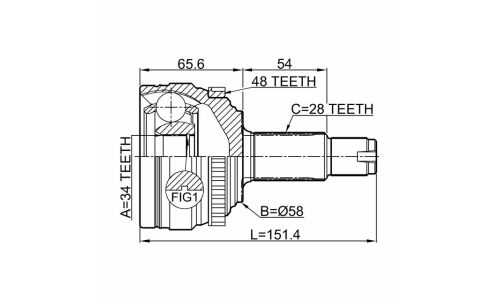 ШРУС Febest, передний, внешний, арт. 1410-KORA48