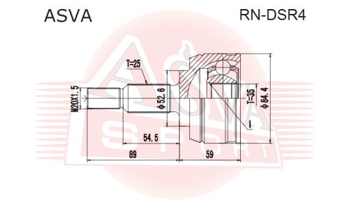 ШРУС Asva, наружный, для Renault Duster, арт. RN-DSR4