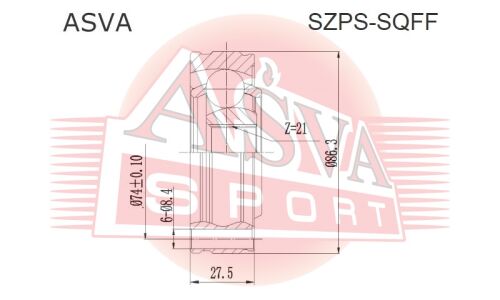 ШРУС карданного вала Asva, арт. SZPS-SQFF