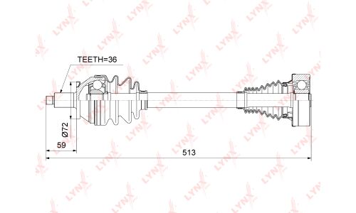 Привод в сборе | перед лев LYNXauto, арт. CD-1024