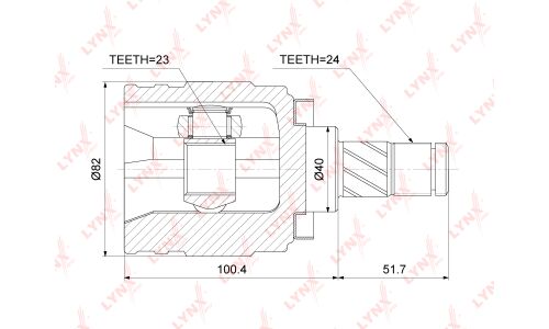 ШРУС LYNXauto, внутренний, арт. CI-3752