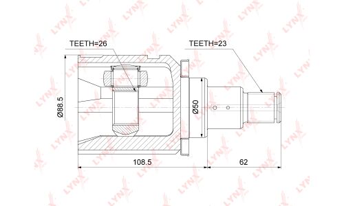 ШРУС LYNXauto, внутренний, арт. CI-3758