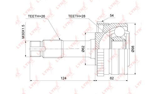 ШРУС LYNXauto, внешний, арт. CO-3891A