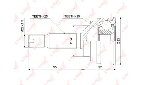 ШРУС LYNXauto, внешний, арт. CO-3895A
