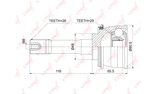 ШРУС LYNXauto, внешний, арт. CO-3904