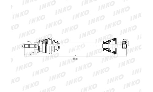 Привод в сборе Inko, передний, левый, арт. 223083