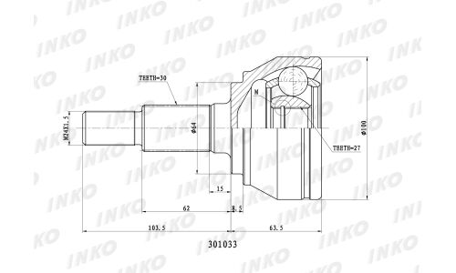 ШРУС INKO внешний, арт. 301033