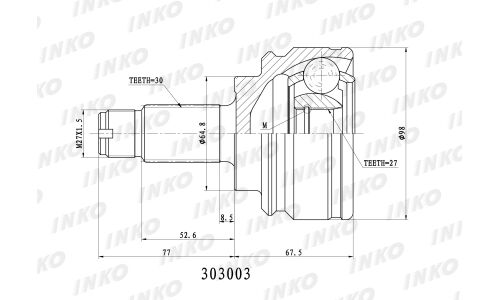 ШРУС INKO, внешний, арт. 303003