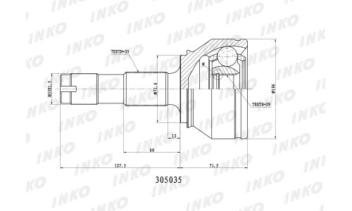 ШРУС INKO, внешний, арт. 305035