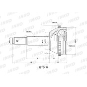 ШРУС INKO, передний, наружный, с ABS, 28x28мм, арт. 307043A