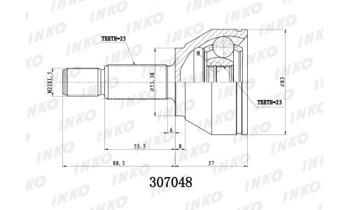 ШРУС INKO, внешний, арт. 307048