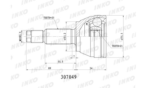 ШРУС INKO, внешний, арт. 307049