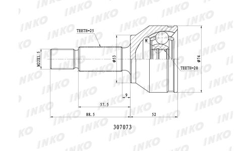 ШРУС INKO, внешний, арт. 307073