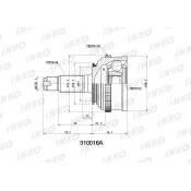 ШРУС INKO, внешний, арт. 310016A