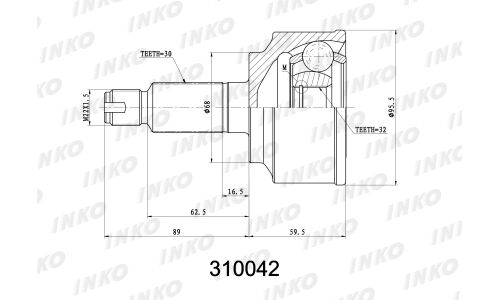 ШРУС INKO, внешний, арт. 310042