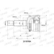 ШРУС INKO, внешний, арт. 311016A