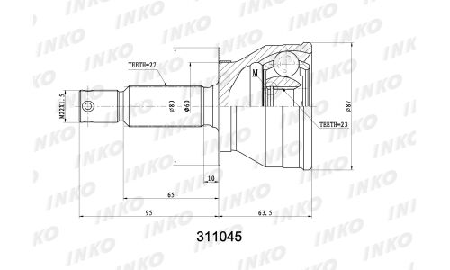 ШРУС INKO, внешний, арт. 311045