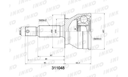 ШРУС INKO, внешний, арт. 311048