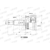 ШРУС внешний 27/23 ABS 44 | перед прав/лев INKO, арт. 311050A