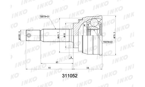 ШРУС INKO внешний, арт. 311052