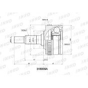 ШРУС внешний 27/27 ABS 48 | перед прав INKO, арт. 316009A