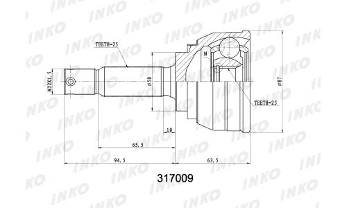 ШРУС INKO, внешний, арт. 317009