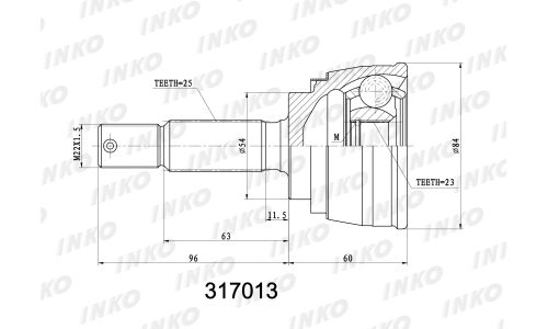 ШРУС INKO, внешний, арт. 317013