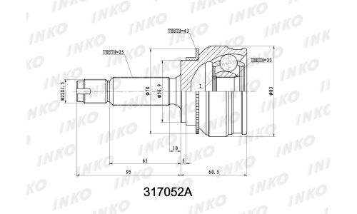 ШРУС INKO внешний, арт. 317052A