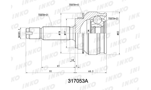 ШРУС INKO, внешний, арт. 317053A
