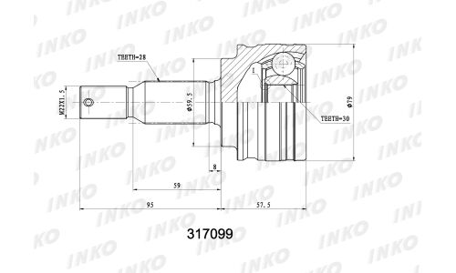 ШРУС INKO, внешний, арт. 317099