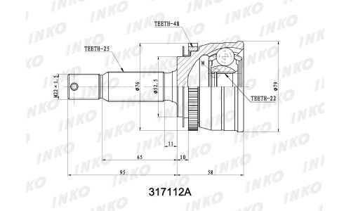 ШРУС INKO внешний, арт. 317112A