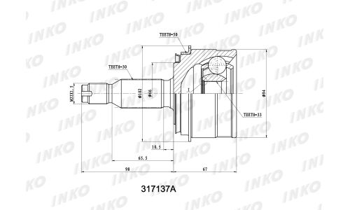 ШРУС INKO, внешний, арт. 317137A