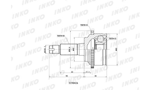 ШРУС INKO внешний, арт. 319042A