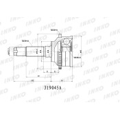 ШРУС INKO, внешний, арт. 319045A