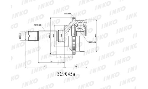 ШРУС INKO, внешний, арт. 319045A