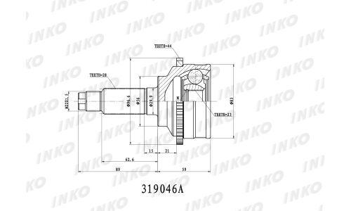 ШРУС INKO, внешний, арт. 319046A